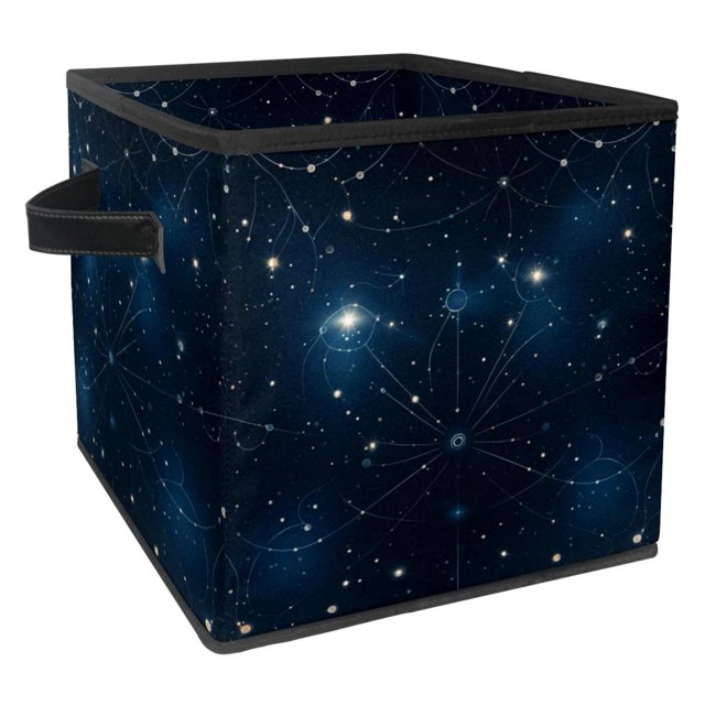 Gemini Constellation Foldable Storage Bins with Handle, 10.8"x10.5"x10
