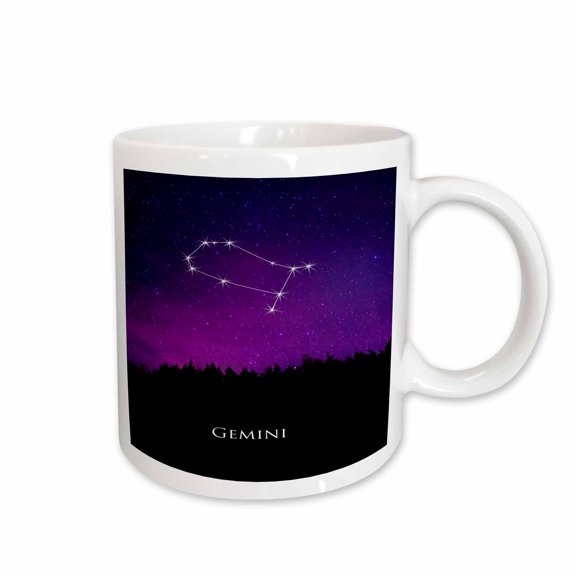 3drose, Gemini Constellation Night Sky Astrology Symbol Zodiac Horoscope Sign, 11oz Mug