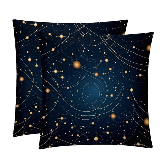 Gemini Constellation Set of 2 Inserts with 16x16, 18x18, 20x20 Inches Chair Pillow Covers - Unique Patterns for Throw Pillows for Various Occasions