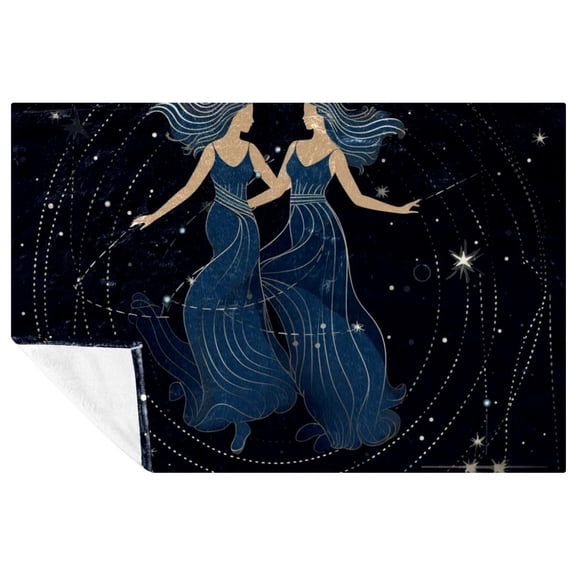 Gemini Custom Microfiber Throw Blanket - Soft and Warm Printed Blanket - Lightweight Throw for Sofa, Bed, Couch, Office, and Camping