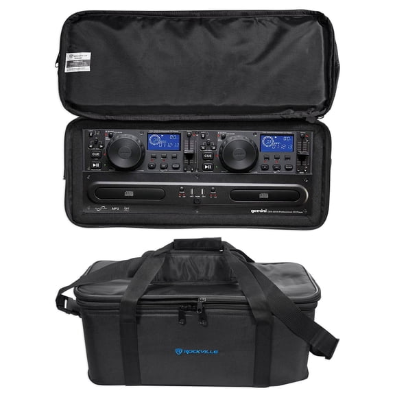 Gemini DJ CDX-2250i Dual Two Deck CD/MP3/USB Media Player+Rack Bag Carry Case