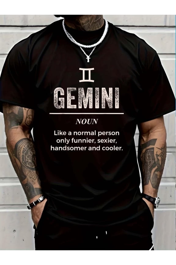 Gemini Definition Apparel For Men Women Funny Zodiac Gift T-Shirt Soft Cotton Lightweight Casual Graphic Tee,Casual Summer Fashion T-shirt