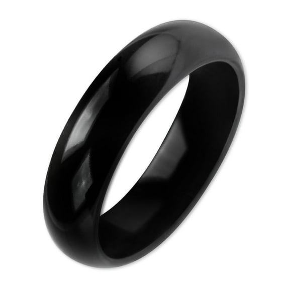 Gemini Dome Comfort Fit Black Titanium Couple Anniversary Wedding Ring width 6mm US Size 11.25 Valentine's Day Gift