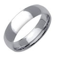 thumbnail image 1 of Gemini Dome Comfort Fit Silver Color Solid Titanium Couple Anniversary Wedding Ring width 6mm US Size 8 Valentine's Day Gift, 1 of 5