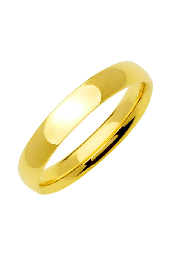 Dome Court Shape 18K Gold Filled Anniversary Wedding Titanium Rings width 4mm US Size 6.25 Valentine's Day Gift