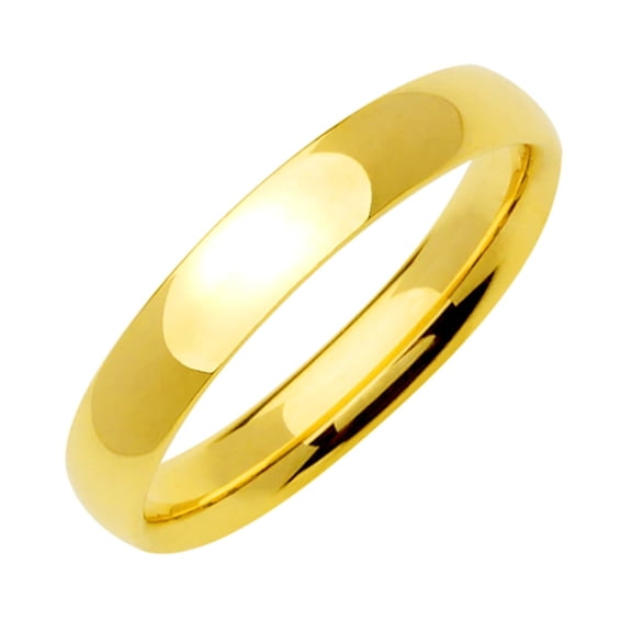 Gemini Dome Court Shape 18K Gold Filled Anniversary Wedding Titanium Rings width 4mm US Size 9.25 Valentine's Day Gift