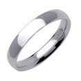 thumbnail image 1 of Gemini Dome Court Shape Silver Color Solid Titanium Couple Anniversary Wedding Ring width 4mm US Size 4.75 Valentine's Day Gift, 1 of 5