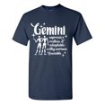 thumbnail image 1 of Gemini Expressive Restless Adaptable Witty Curious Sociable Sarcastic Humor Graphic Tees Gift For Mens Novelty Funny T Shirt, 1 of 5