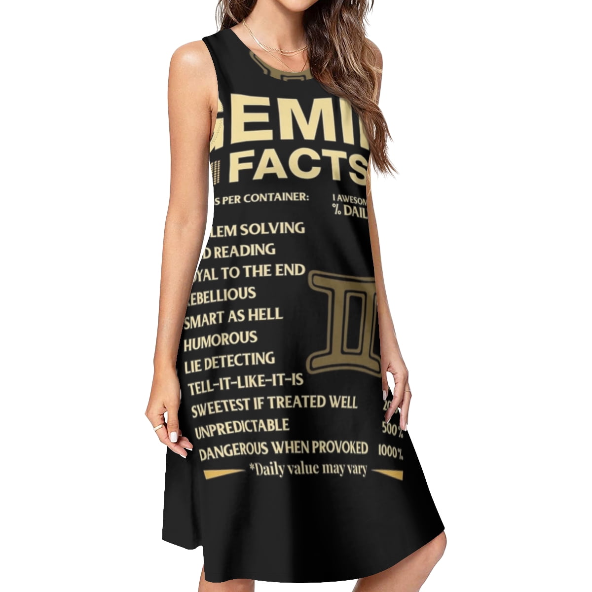 Gemini Facts Zodiac Sign Astrology Birthday Gift Spring Summer Dresses for  Women Fashion T-shirt Dress Casual Sleeveless Loose Sundress with Pockets -  Walmart.com