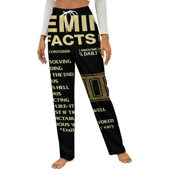 Gemini Facts Zodiac Sign Astrology Birthday Gift Winter Female Pants Flannel High Waist Women Pants Lady Warm Straight Leg Plush Trousers