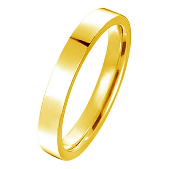 Gemini Flat Court 18K Gold Filled Anniversary Wedding Titanium Ring width 4mm US Size 5.25 Valentine's Day Gift