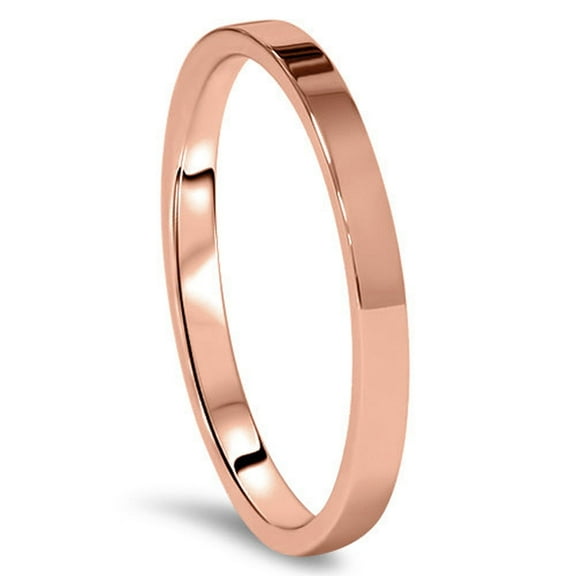 Gemini Flat Court Comfort Fit Rose Gold Couple Titanium Wedding Ring width 4mm Valentine's Day Gift