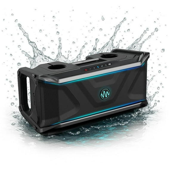 Gemini Floating Bluetooth Speaker 300W Waterproof Party Sound with LED Lights, Multi-Speaker Sync, USB Play, 24hr Battery, Cup Holders & Bottle Opener for Pool, Beach & Outdoor Fun