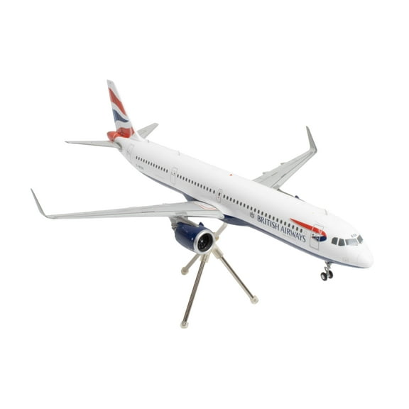 Airbus A321neo Commercial Aircraft White with Tail Stripes "Gemini 200" Series 1/200 Diecast Model Airplane by GeminiJets