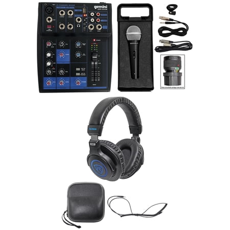 Gemini GEM-05USB 5-Ch. Bluetooth Mixer USB/5 Ins/2 Bus/2 Band EQ+Mic+Headphones