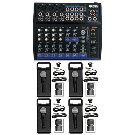 Gemini GEM-12USB 12 Channel Bluetooth Mixer w/USB 12 Ins/2 Bus/3 Band EQ+4) Mics
