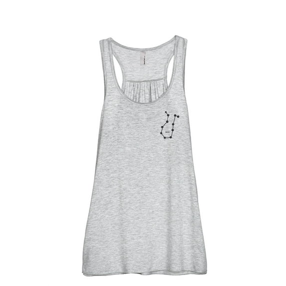 Gemini GEM Constellation Astrology Women's Fashion Sleeveless Flowy Racerback Workout Yoga Tank Top Sport Grey 2X-Large