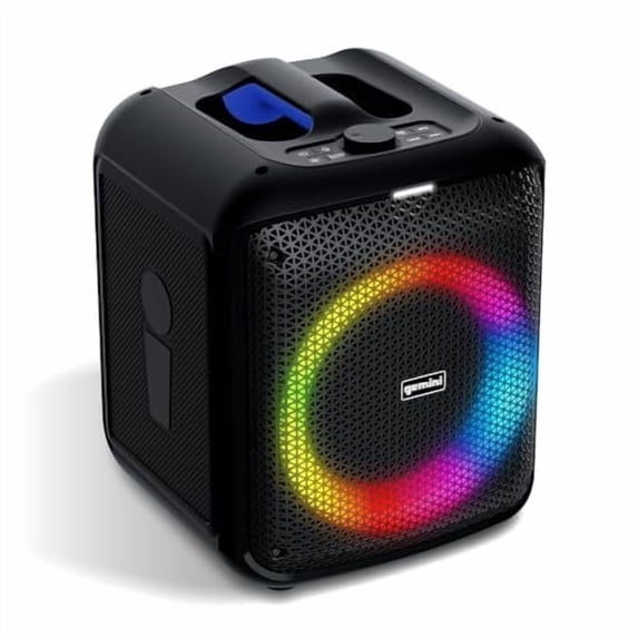 Gemini GGO Series Portable Bluetooth TWS Karaoke Speaker with Lights, Microphone, and Remote, Black, GGO-650L GGO-650L