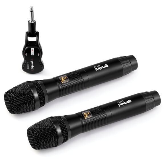 Gemini GSP-2200 Ultra Powerful Bluetooth 2,200 Peak Watt Speaker with Built-In Media Player & GMU-M200 UHF Dual Wireless Microphone System , 843631171035