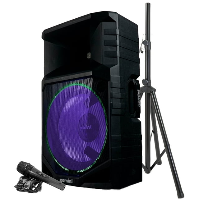 Gemini GSW-T1500PK 15 in. Portable Bluetooth Speaker with Stand & Microphone