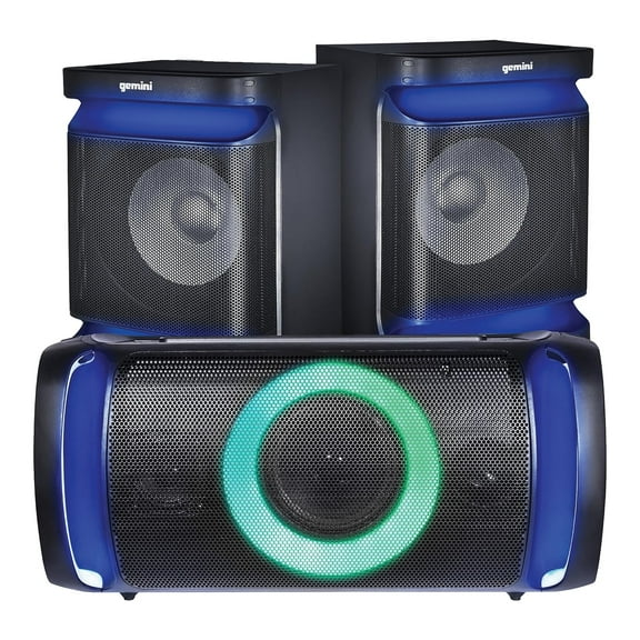 Gemini GSYS-2400 2000W Bluetooth PA System, Black, 3 Count