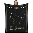 thumbnail image 1 of Gemini Gifts Constellation Blanket Astrology Decor Blanket Lightweight Microfiber Gemini Zodiac Sun and Moon Decor Birthday Graduation Meaningful Gifts Gemini Gifts for Women Men 60x50 in, 1 of 6