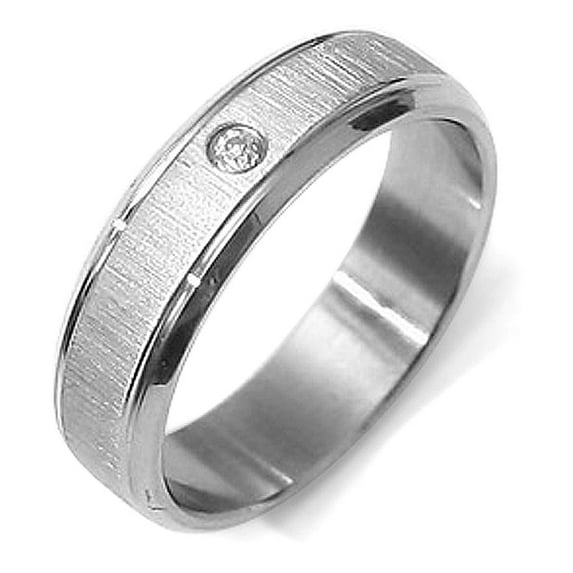 Gemini Groom CZ Diamond Anniversary Wedding Titanium Couple Ring width 6mm US 16 Valentine's Day Gift