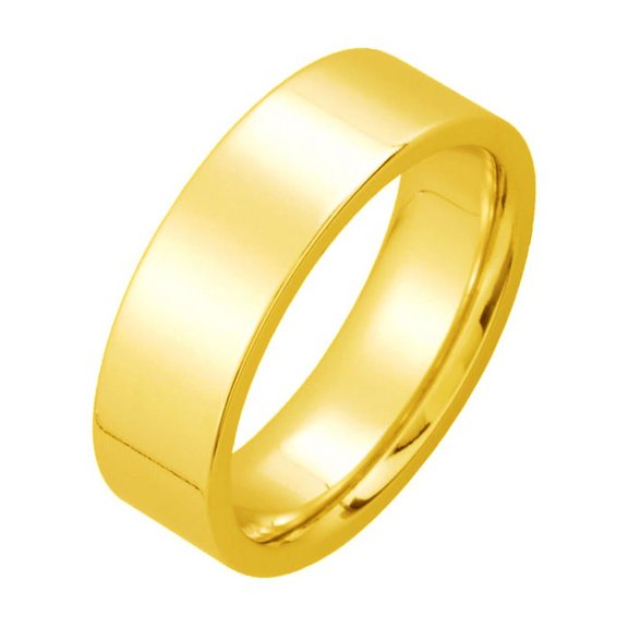 Gemini Groom or Bride 18K Gold Filled Anniversary Wedding Titanium Ring width 6mm US Size 12 Valentine's Day Gift