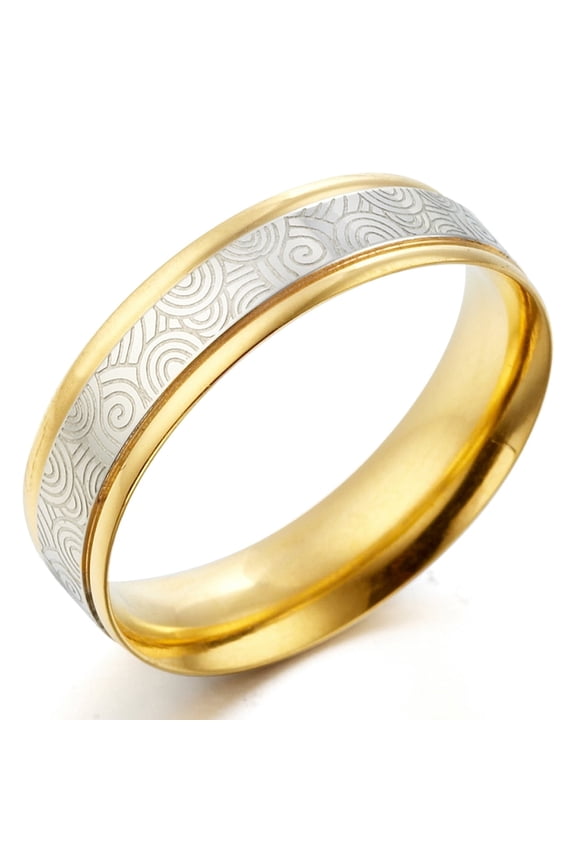 Groom or Bride 18K Gold Filled CZ Diamonds Anniversary Wedding Titanium Ring Width 6mm US Size 6mm 13 Valentine's Day Gift
