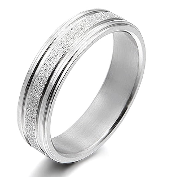Gemini Groom or Bride Anniversary Titanium Wedding Rings width 6mm US Size 6.25 Valentine's Day Gift