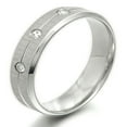 thumbnail image 1 of Gemini Groom or Bride CZ Diamonds Anniversary Wedding Titanium Ring width 6mm US Size 6.5 Valentine's Day Gift, 1 of 5