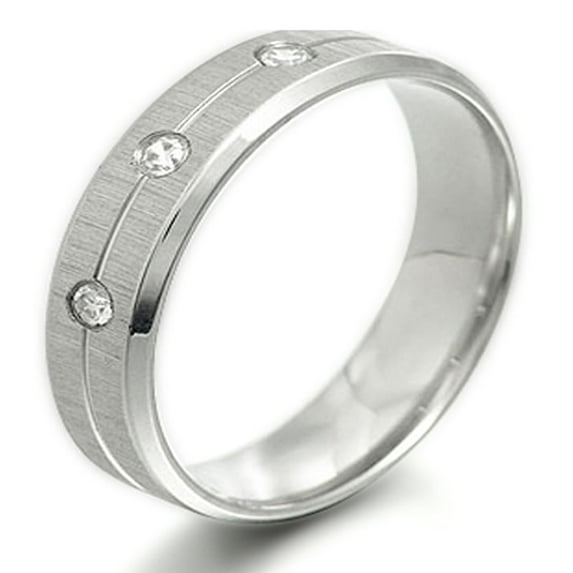 Gemini Groom or Bride CZ Diamonds Anniversary Wedding Titanium Ring width 6mm US Size 9.25 Valentine's Day Gift