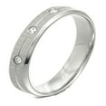 thumbnail image 1 of Gemini Groom or Bride CZ Diamonds Promise Wedding Titanium Ring width 4mm US Size 9.5 Valentine's Day Gift, 1 of 5