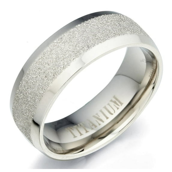 Gemini Groom or Bride Plain Titanium Wedding Anniversary Ring width 5mm Size 11.25 Valentine's Day Gift
