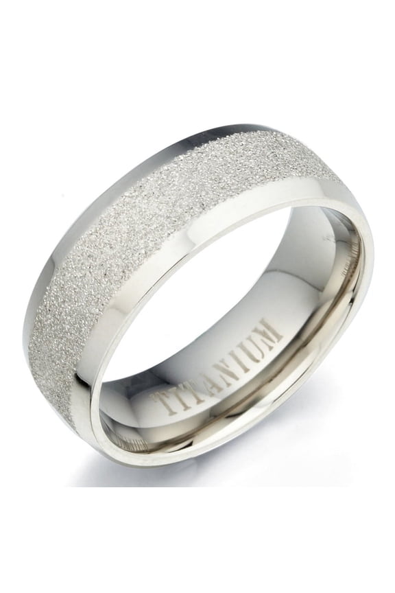 Groom or Bride Plain Titanium Wedding Anniversary Ring width 5mm Size 8.5 Valentine's Day Gift