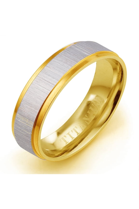 Groom or Bride Yellow Gold Filled Anniversary Wedding Ring Width 6mm Valentine's Day Gift