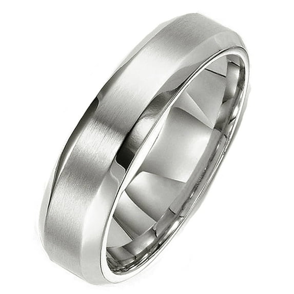 Gemini His or Her Comfort-Fit Beveled Edge Edge Plain Wedding Band Titanium Rings Width 5mm Size 5.5 Valentine's Day Gift