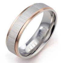 Gemini His or Her Muti Tone Rose Gold & Silver Couple Promise Anniversary Wedding Ring Width 4mm Size 7.25 Valentine's Day Gift