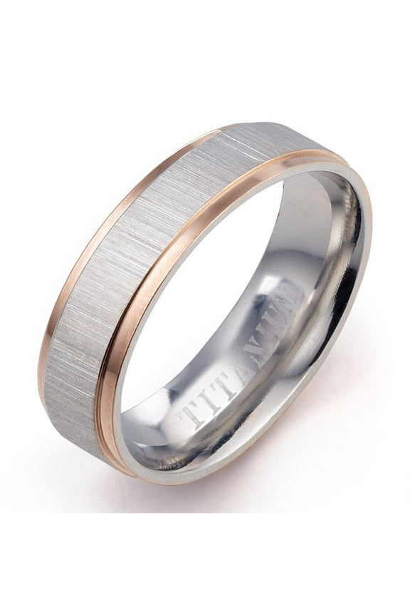 His or Her Muti Tone Rose Gold & Silver Couple Promise Anniversary Wedding Ring Width 4mm Size 8.75 Valentine's Day Gift