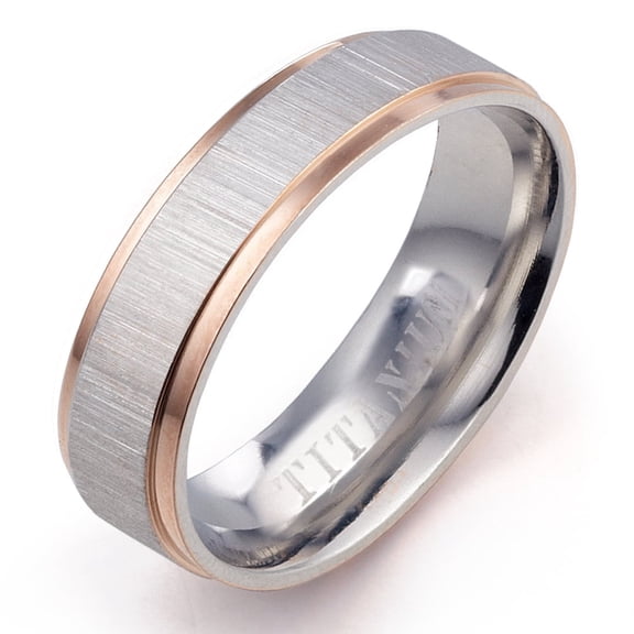 Gemini His or Her Muti Tone Rose Gold & Silver Couple Promise Anniversary Wedding Ring width 4mm Valentine's Day Gift