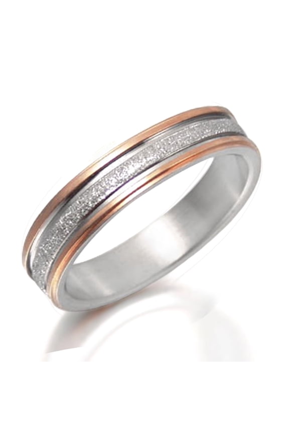 His or Her Rose Gold Matching Titanium Wedding Ring width 4mm US Size 5.5 Valentine's Day Gift