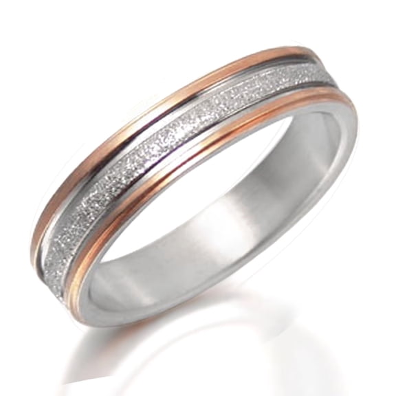 Gemini His or Her Rose Gold Matching Titanium Wedding Ring width 4mm US Size 5.75 Valentine's Day Gift