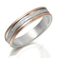 thumbnail image 1 of Gemini His or Her Rose Gold Matching Titanium Wedding Ring width 4mm US Size 8 Valentine's Day Gift, 1 of 5