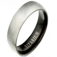 thumbnail image 1 of Gemini His or Her Two Tone Black Matt and Polish Titanium Wedding Ring width 5mm Valentine's Day Gift, 1 of 5