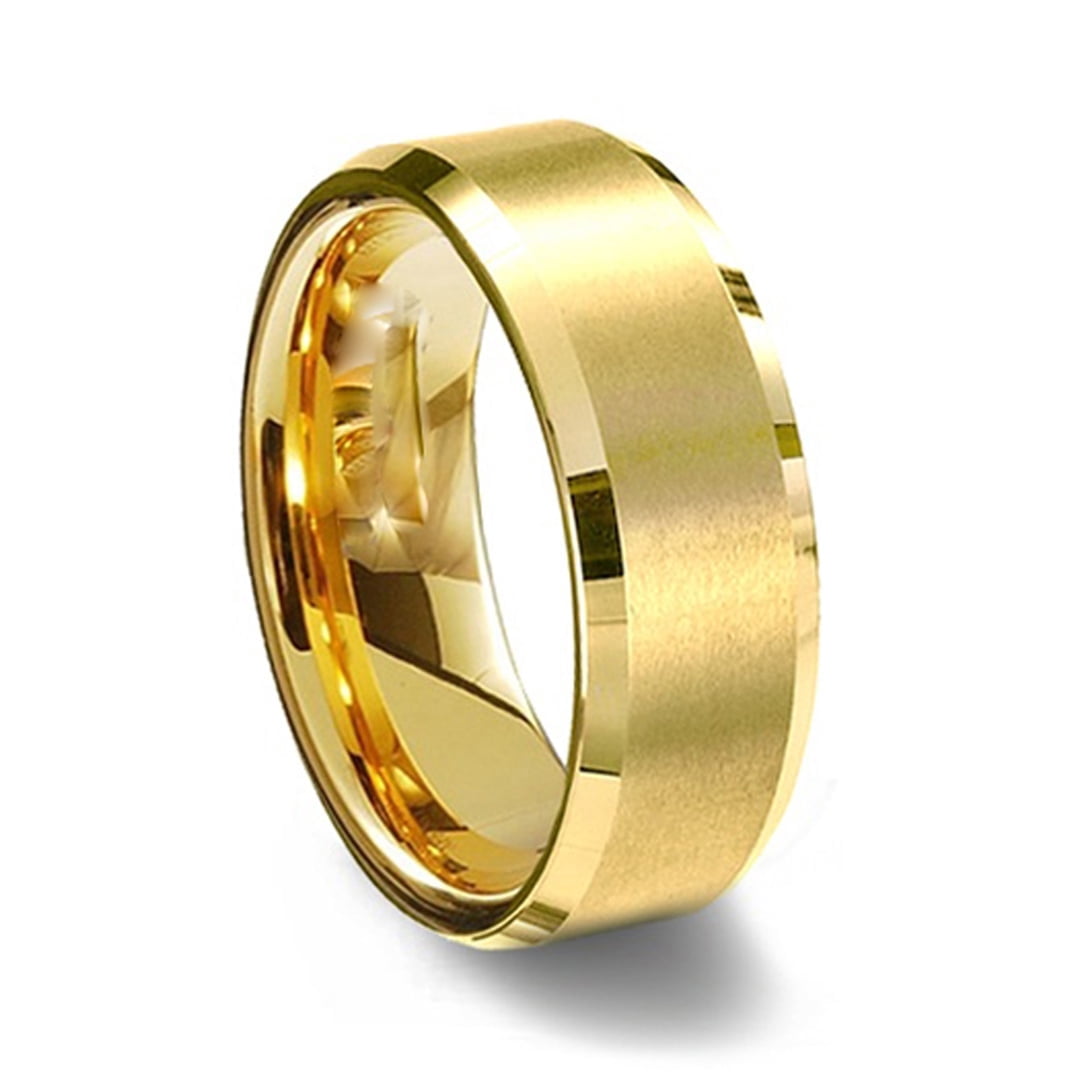 Gemini His & Hers Titanium Promise Ring Set - Rose Gold Dome Comfort Fit, 6mm Men's & 4mm Women's, Wedding/Engagement Bands