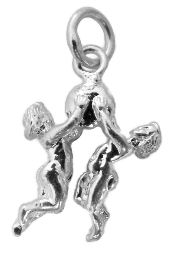 Gemini Horoscope Zodiac Sign Unisex Pendant .925 Sterling Silver!!