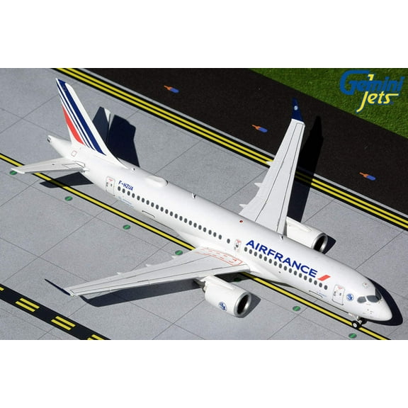 Airbus A220-300 Commercial Aircraft "Air France" White with Striped Tail "Gemini 200" 1/200 Diecast Model Airplane by GeminiJets