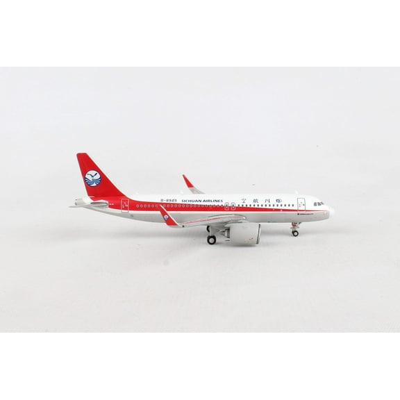 Airbus A320neo Commercial Aircraft "Sichuan Airlines" White with Red Stripes and Tail 1/400 Diecast Model Airplane by GeminiJets