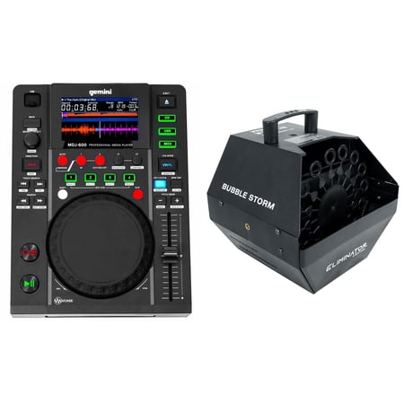 Gemini MDJ-600 Single USB/CD Media Player DJ MIDI Controller+Free Bubble Machine