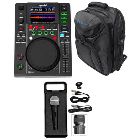 Gemini MDJ-600 Tabletop USB/CD Media Player DJ MIDI Controller+Mic+Backpack